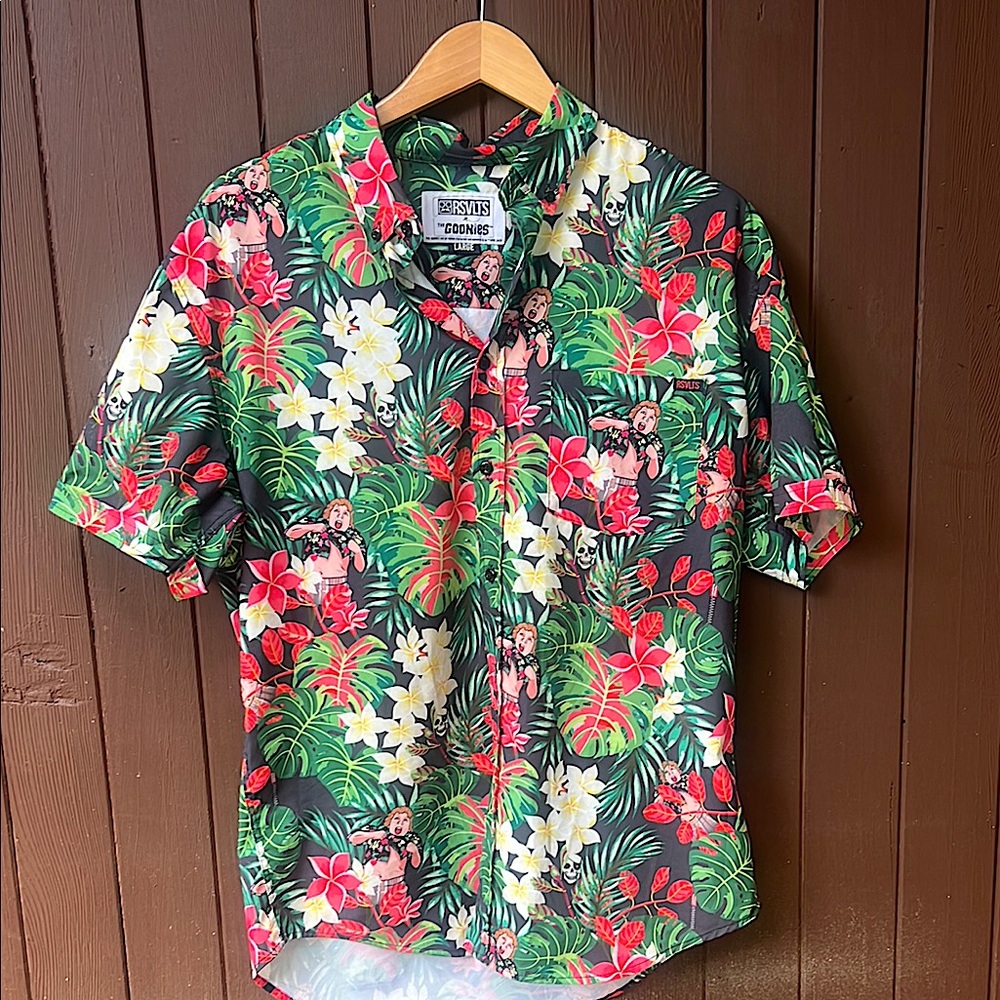 RSVLTS L Goonies Tropical Button Down Stretch shirt